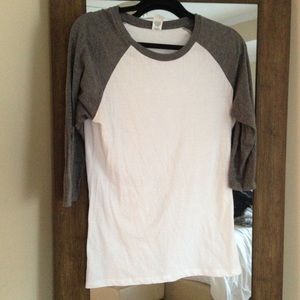 Soft Grey and White Raglan Tee